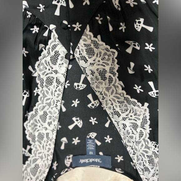 ModCloth Mushroom Print Lace-Trim Maxi Dress - Picture 9 of 12